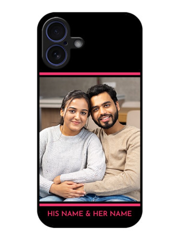 Custom iPhone 16 Plus Custom Glass Phone Case - With Add Text Design