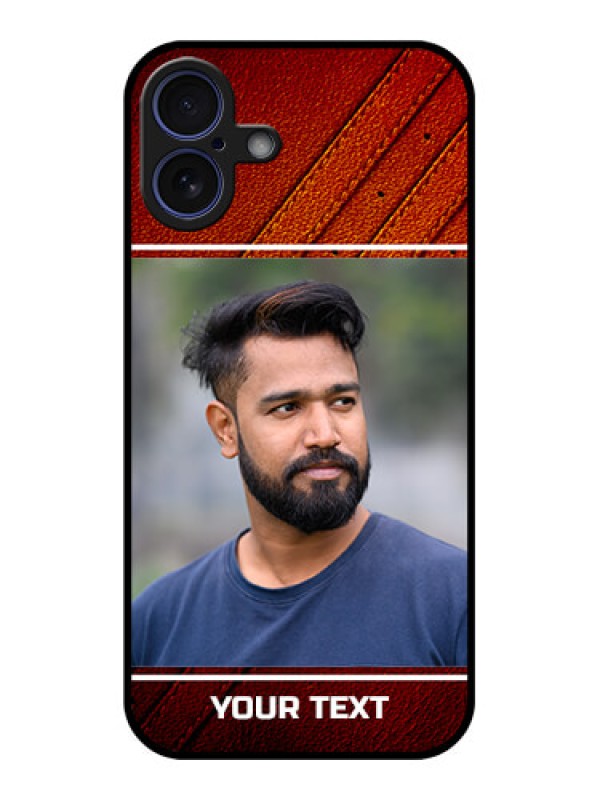 Custom iPhone 16 Plus Custom Glass Phone Case - Leather Phone Case Design