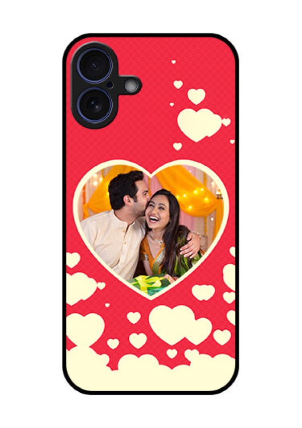 iPhone 16 Plus Custom Glass Phone Case - Love Symbols Phone Cover Design