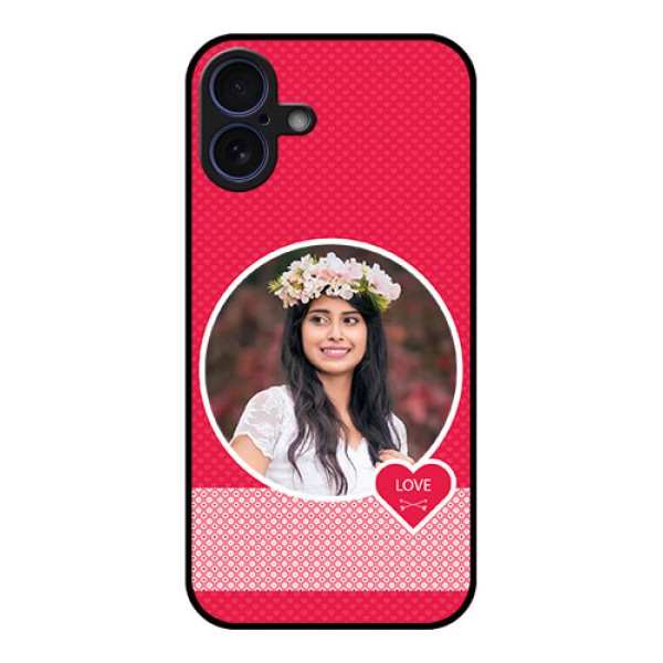iPhone 16 Plus Custom Glass Phone Case - Pink Color Pattern Design