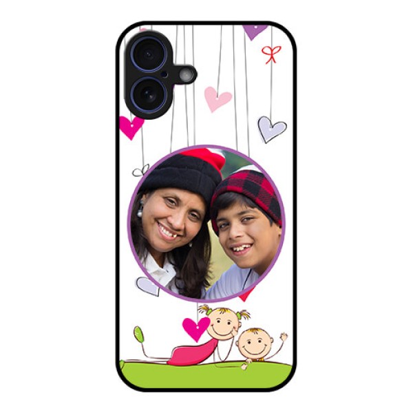 iPhone 16 Plus Custom Glass Phone Case - Cute Kids Phone Case Design