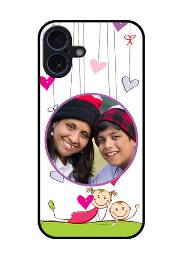 iPhone 16 Plus Custom Glass Phone Case - Cute Kids Phone Case Design