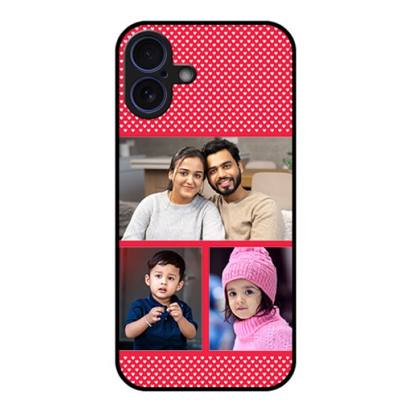 iPhone 16 Plus Custom Glass Phone Case - Bulk Photo Upload Design iPhone 16 Plus Custom Glass Phone Case - Bulk Photo Upload Design