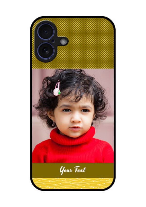 iPhone 16 Plus Custom Glass Phone Case - Simple Green Color Design