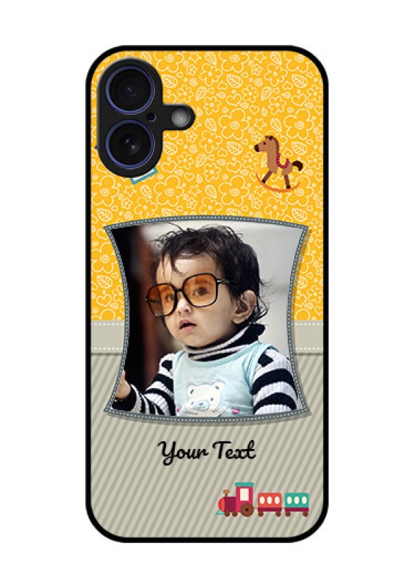 iPhone 16 Plus Custom Glass Phone Case - Baby Picture Upload Design
