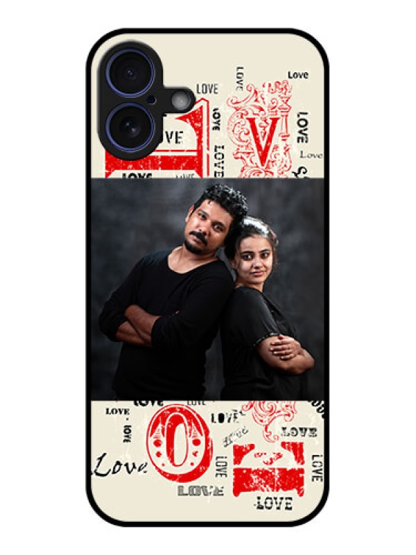 Custom iPhone 16 Plus Custom Glass Phone Case - Trendy Love Design Case