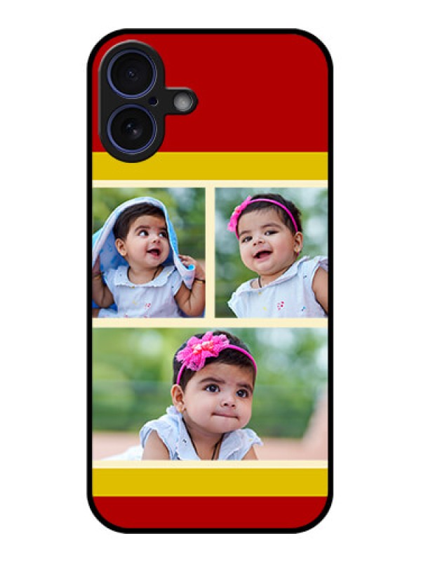 Custom iPhone 16 Plus Custom Glass Phone Case - Multiple Pic Upload Design