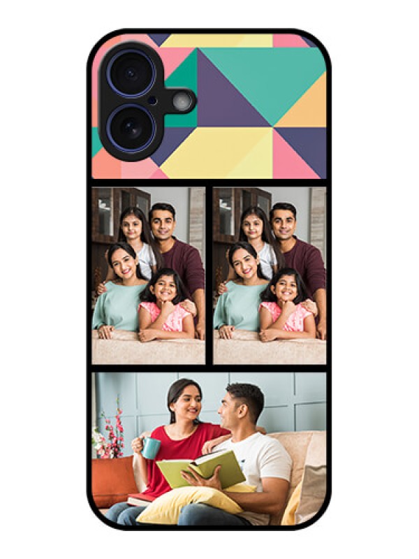 Custom iPhone 16 Plus Custom Glass Phone Case - Bulk Pic Upload Design