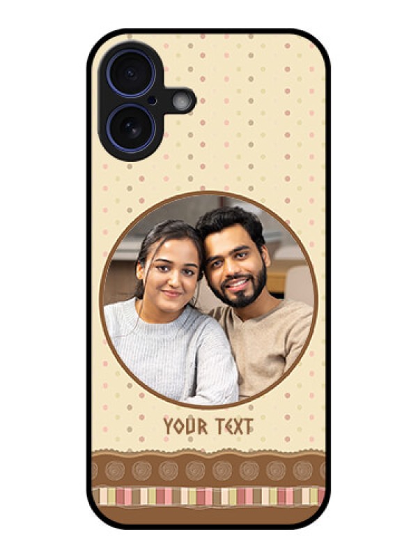 Custom iPhone 16 Plus Custom Glass Phone Case - Brown Dotted Mobile Case Design