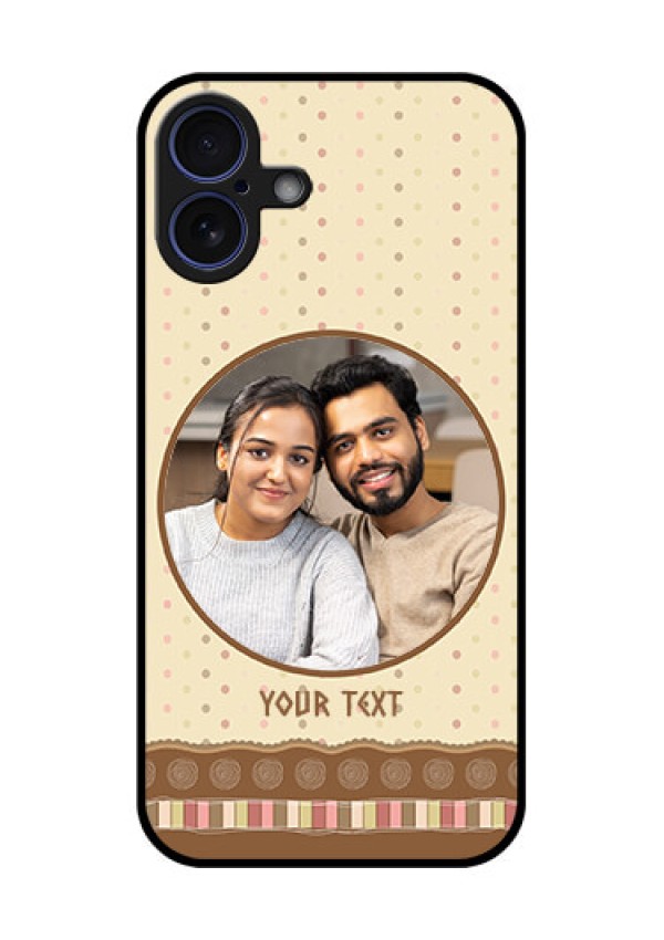 iPhone 16 Plus Custom Glass Phone Case - Brown Dotted Mobile Case Design