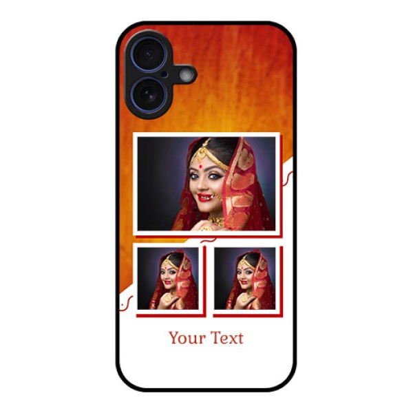 iPhone 16 Plus Custom Glass Phone Case - Wedding Memories Design iPhone 16 Plus Custom Glass Phone Case - Wedding Memories Design