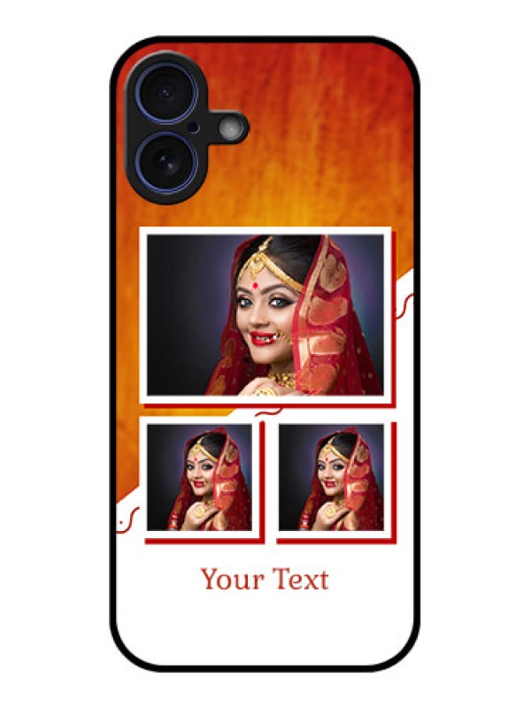 Custom iPhone 16 Plus Custom Glass Phone Case - Wedding Memories Design