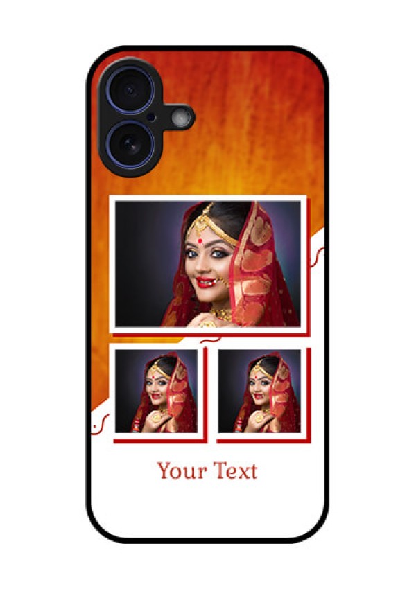 iPhone 16 Plus Custom Glass Phone Case - Wedding Memories Design
