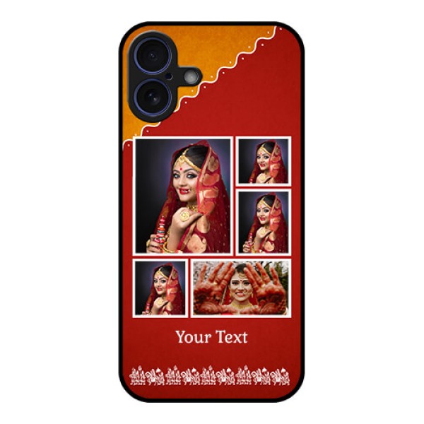 iPhone 16 Plus Custom Glass Phone Case - Wedding Pic Upload Design iPhone 16 Plus Custom Glass Phone Case - Wedding Pic Upload Design