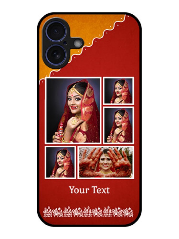 Custom iPhone 16 Plus Custom Glass Phone Case - Wedding Pic Upload Design