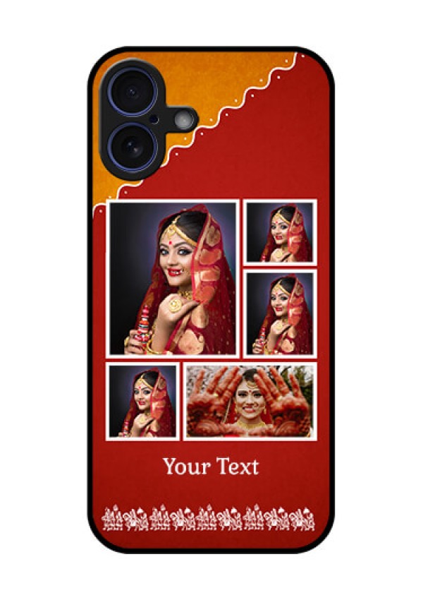 iPhone 16 Plus Custom Glass Phone Case - Wedding Pic Upload Design