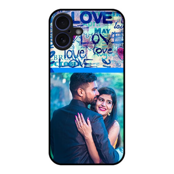 iPhone 16 Plus Custom Glass Phone Case - Colorful Love Design