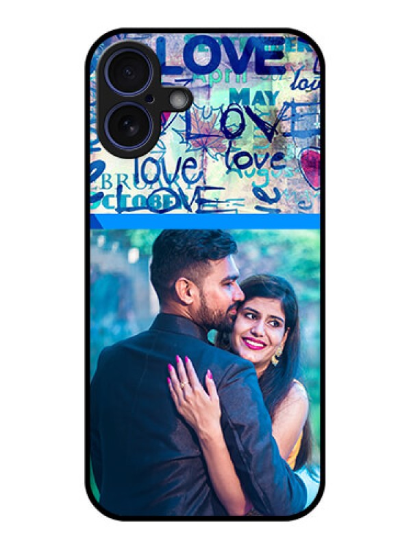 Custom iPhone 16 Plus Custom Glass Phone Case - Colorful Love Design