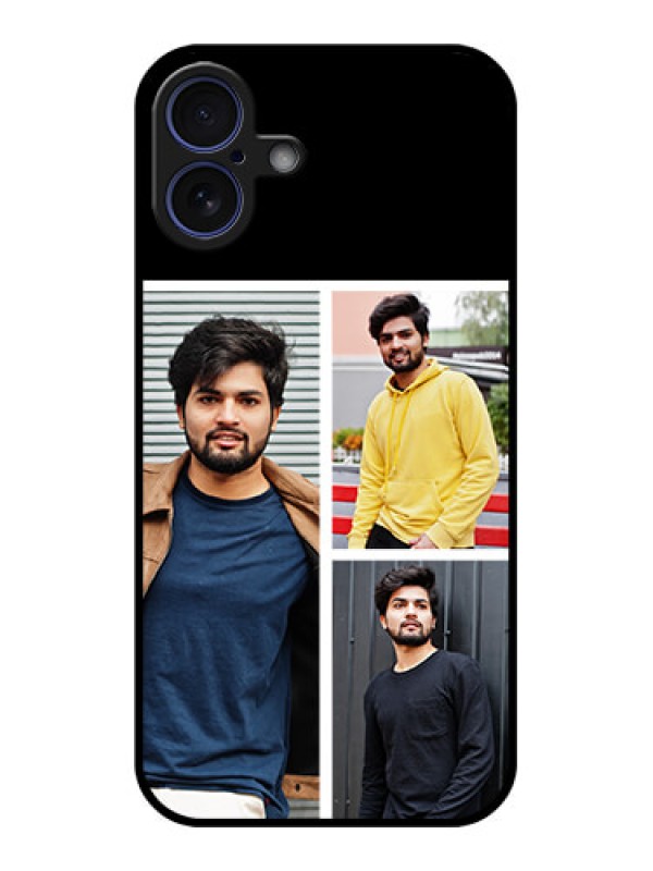 Custom iPhone 16 Plus Custom Glass Phone Case - Upload Multiple Picture Design