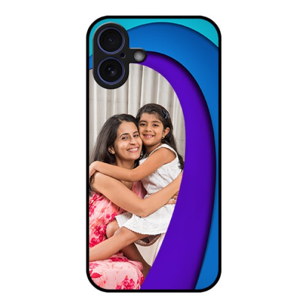 iPhone 16 Plus Custom Glass Phone Case - Simple Pattern Design