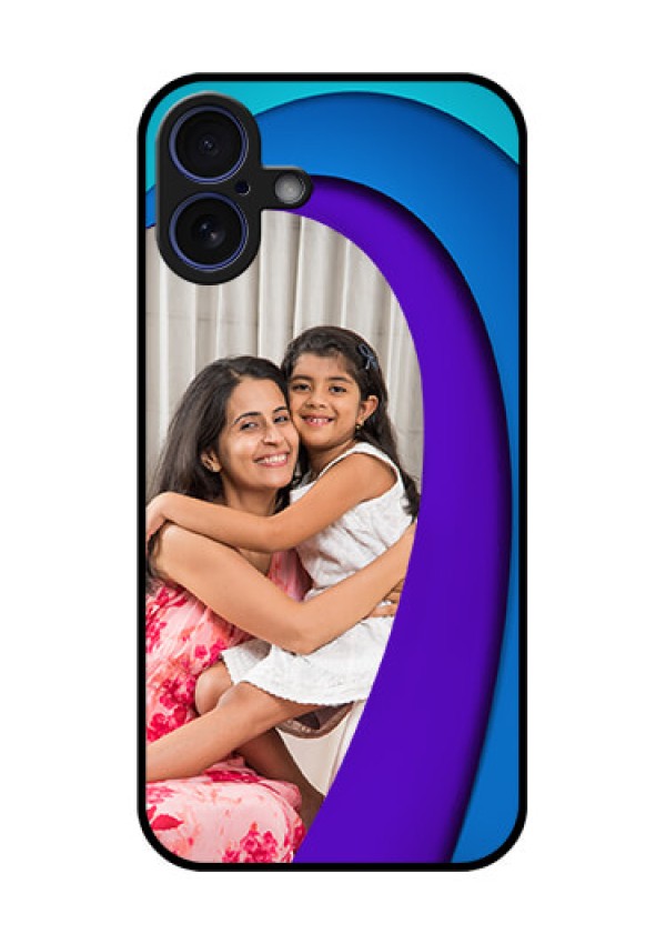 iPhone 16 Plus Custom Glass Phone Case - Simple Pattern Design