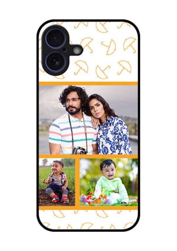iPhone 16 Plus Custom Glass Phone Case - Yellow Pattern Design