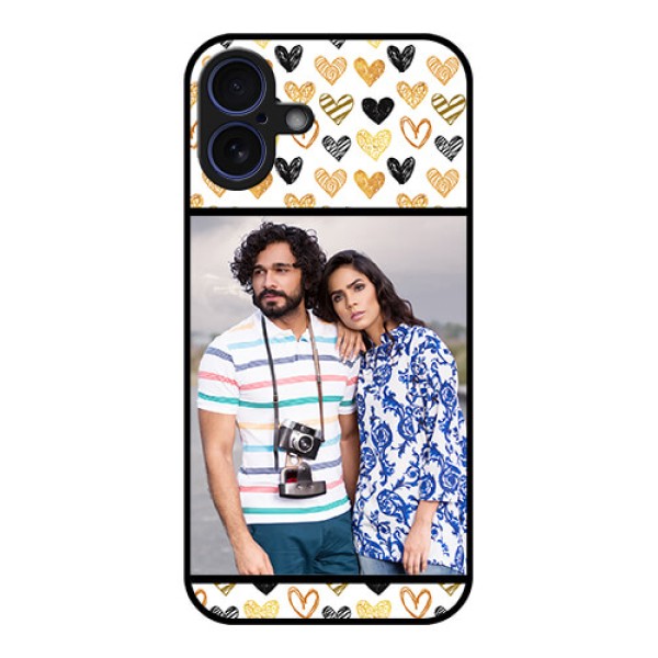 iPhone 16 Plus Custom Glass Phone Case - Love Symbol Design