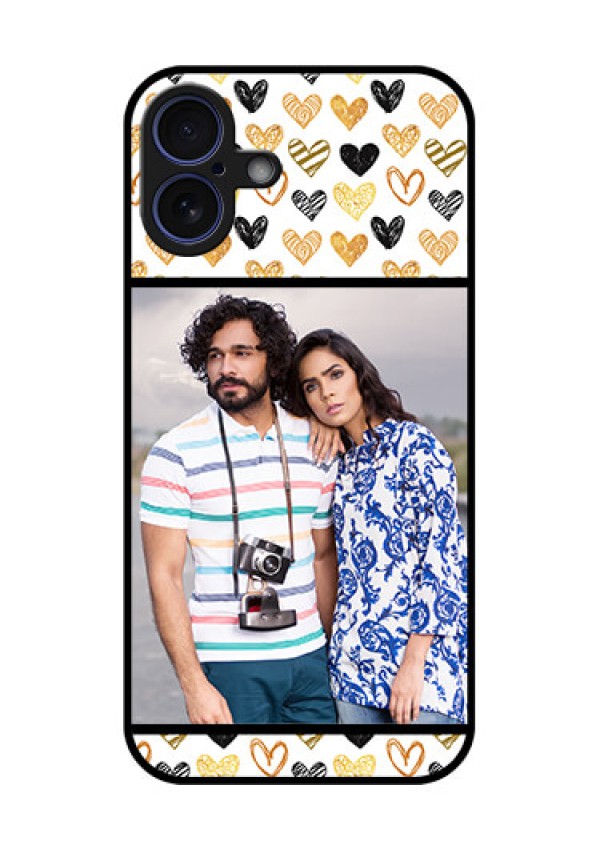 iPhone 16 Plus Custom Glass Phone Case - Love Symbol Design