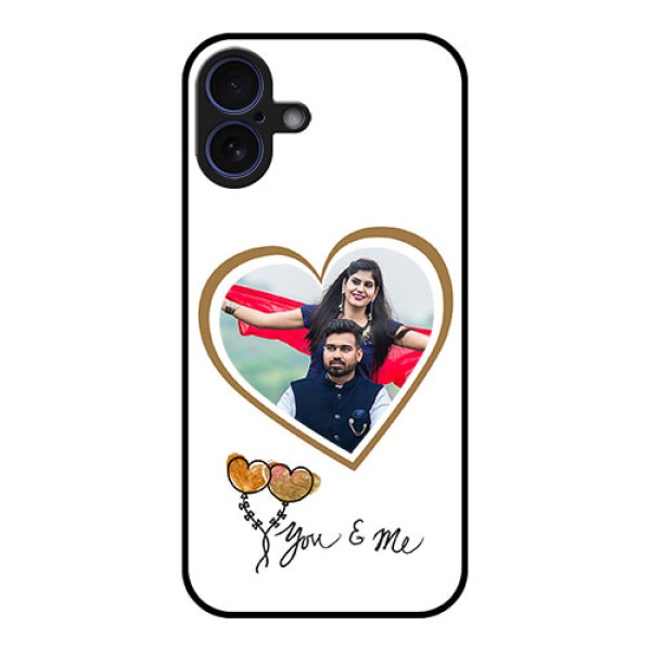 iPhone 16 Plus Custom Glass Phone Case - You and Me Design