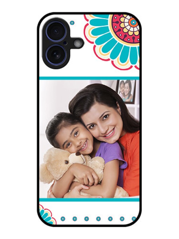 Custom iPhone 16 Plus Custom Glass Phone Case - Flower Design