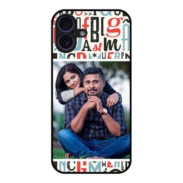 iPhone 16 Plus Custom Glass Phone Case - Alphabet Design