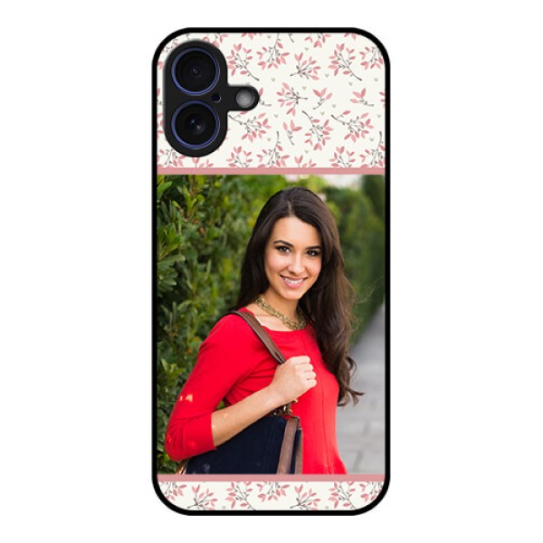 iPhone 16 Plus Custom Glass Phone Case - Stunning Floral Design