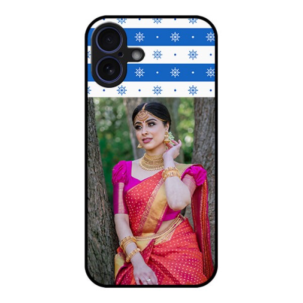 iPhone 16 Plus Custom Glass Phone Case - Snow Pattern Design