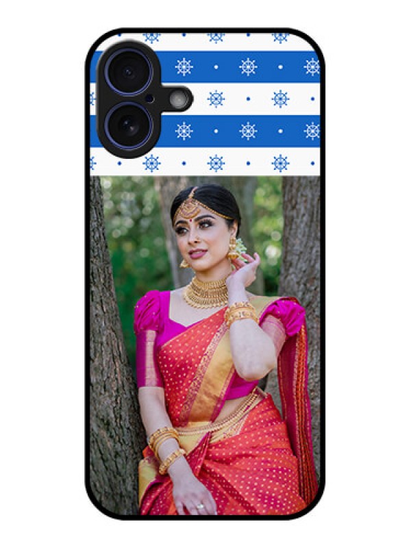 Custom iPhone 16 Plus Custom Glass Phone Case - Snow Pattern Design