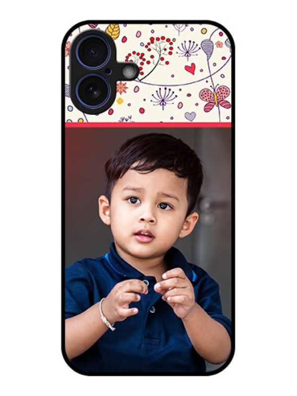 Custom iPhone 16 Plus Custom Glass Phone Case - Premium Floral Design