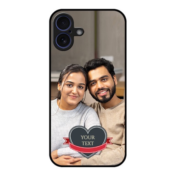 iPhone 16 Plus Custom Glass Phone Case - Just Married Couple Design