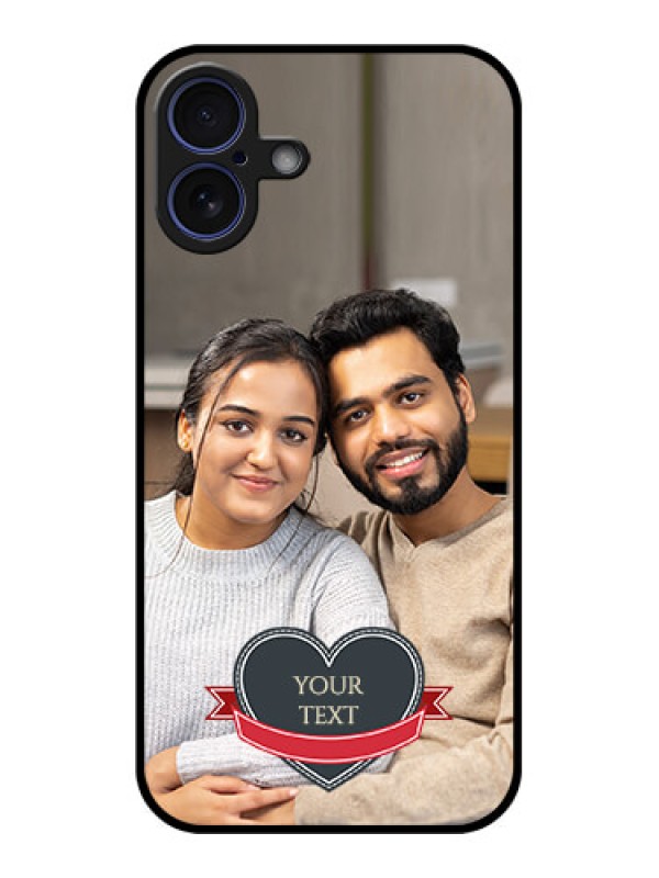 Custom iPhone 16 Plus Custom Glass Phone Case - Just Married Couple Design