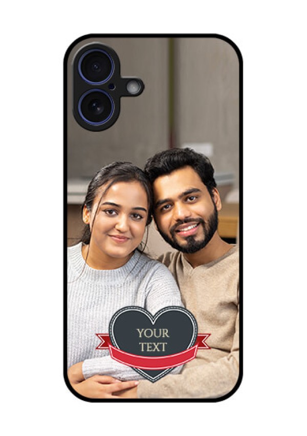 iPhone 16 Plus Custom Glass Phone Case - Just Married Couple Design