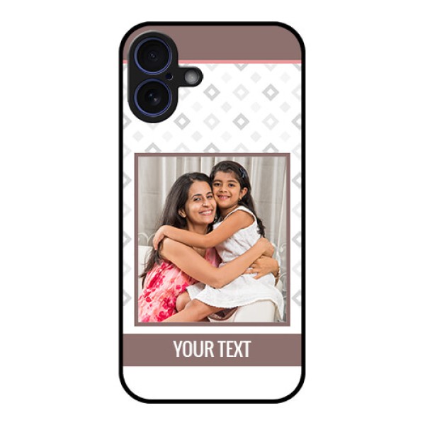 iPhone 16 Plus Custom Glass Phone Case - Simple Diamond Design