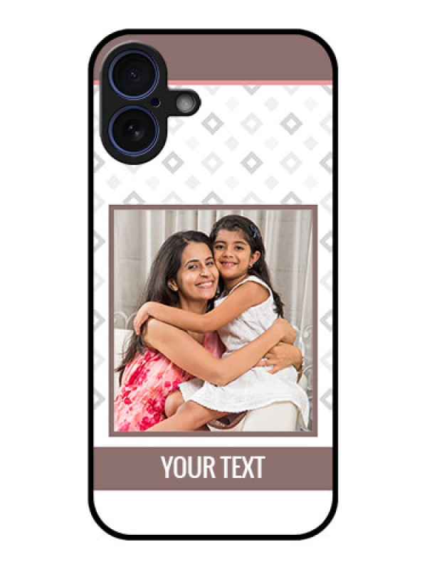 Custom iPhone 16 Plus Custom Glass Phone Case - Simple Diamond Design