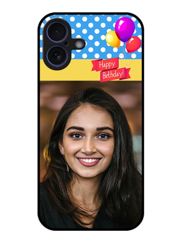 Custom iPhone 16 Plus Custom Glass Phone Case - Happy Birthday Design