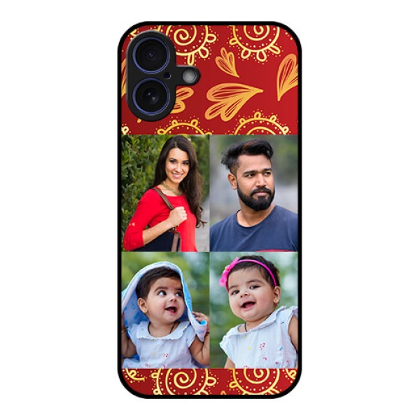 iPhone 16 Plus Custom Glass Phone Case - 4 Image Traditional Design iPhone 16 Plus Custom Glass Phone Case - 4 Image Traditional Design