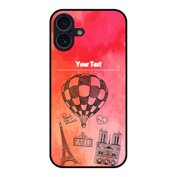 iPhone 16 Plus Custom Glass Phone Case - Paris Theme Design