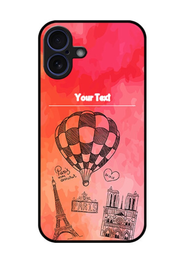 iPhone 16 Plus Custom Glass Phone Case - Paris Theme Design