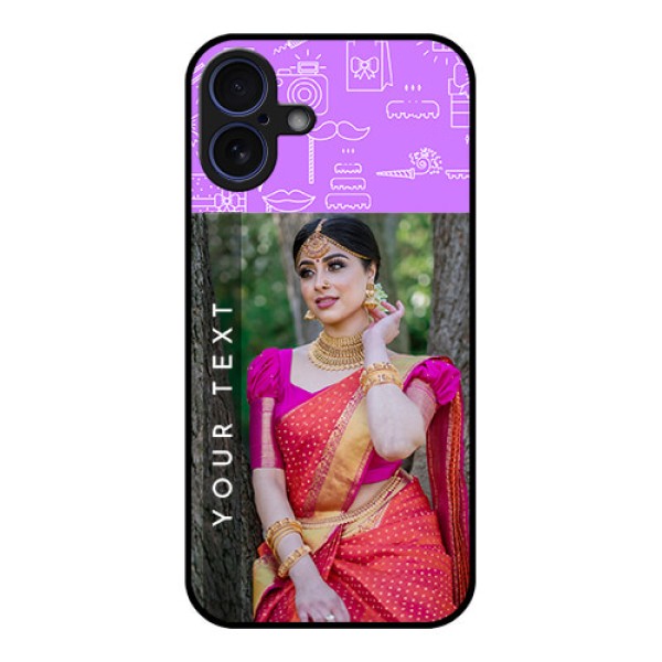 iPhone 16 Plus Custom Glass Phone Case - Birthday Icons Design