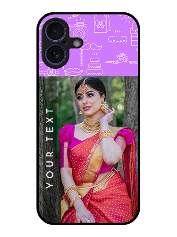 Custom iPhone 16 Plus Custom Glass Phone Case - Birthday Icons Design