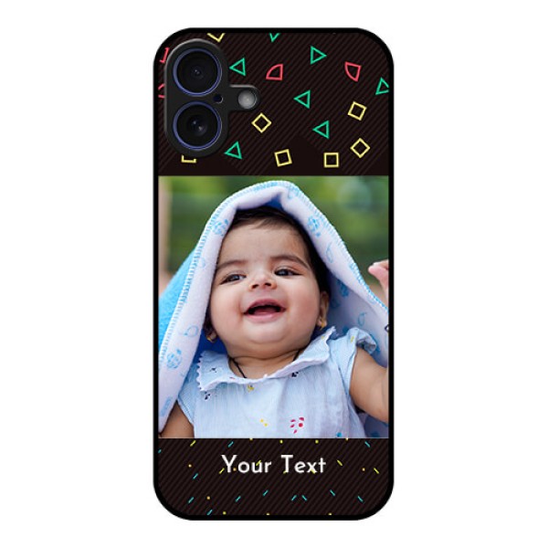 iPhone 16 Plus Custom Glass Phone Case - With Confetti Birthday Design iPhone 16 Plus Custom Glass Phone Case - With Confetti Birthday Design