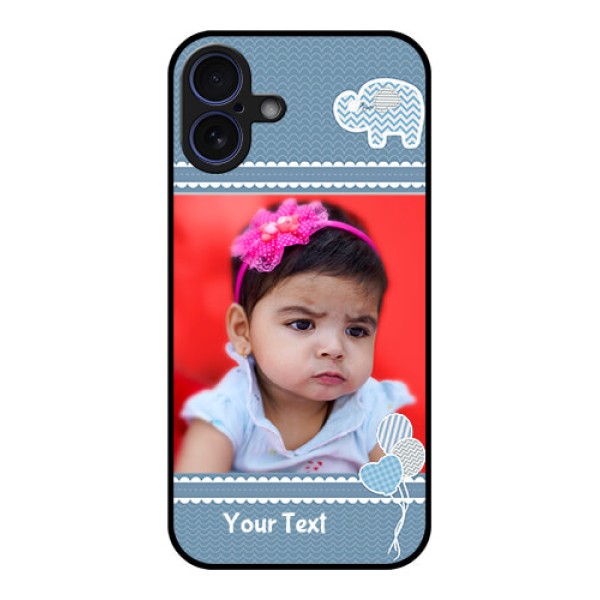 iPhone 16 Plus Custom Glass Phone Case - With Kids Pattern Design