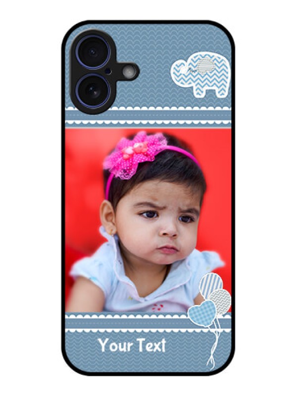 Custom iPhone 16 Plus Custom Glass Phone Case - With Kids Pattern Design