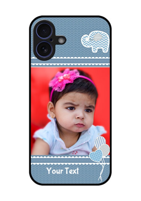 iPhone 16 Plus Custom Glass Phone Case - With Kids Pattern Design
